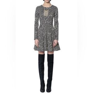 Mara Hoffman Strata Spotted Polka Dot Fit & Flare long sleeve Dress Size S
